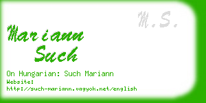 mariann such business card